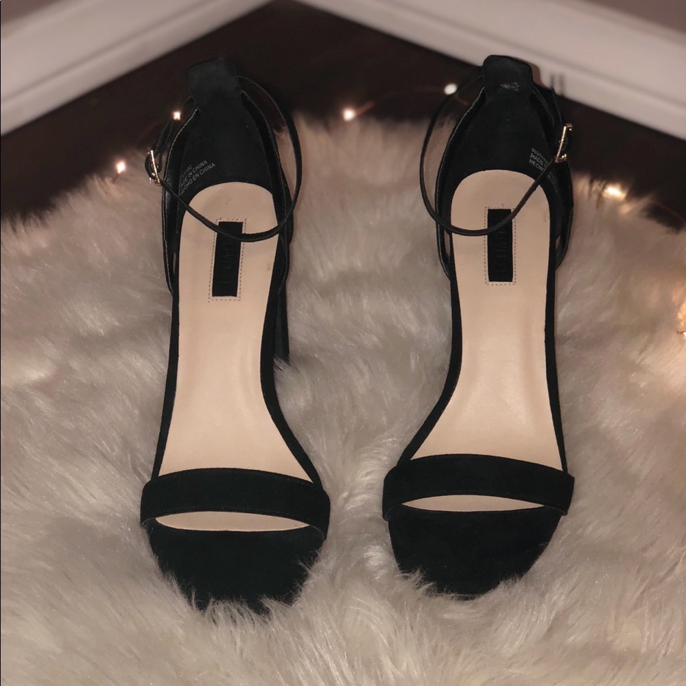Suede Black Heels